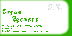 dezso nyemetz business card